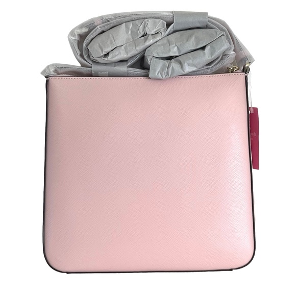 Kate Spade Crossbody Sadie North South Saffiano Leather Chalk Pink Zip Bag - Picture 3 of 12